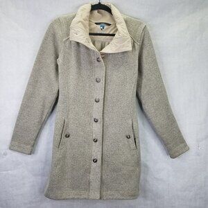 Kuhl Savina Alfpaca Jacket Womens M Sweater Knit Fleece Oatmeal Gorpcore Outdoor